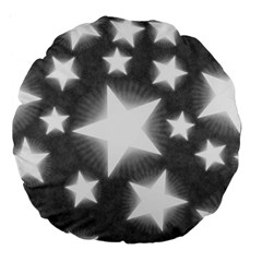 Snowflakes And Star Patterns Grey Stars Large 18  Premium Flano Round Cushions by artworkshop