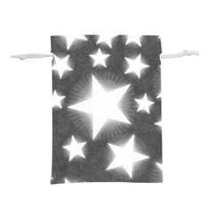 Snowflakes And Star Patterns Grey Stars Lightweight Drawstring Pouch (l) by artworkshop