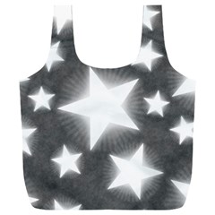 Snowflakes And Star Patterns Grey Stars Full Print Recycle Bag (xxxl) by artworkshop