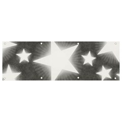 Snowflakes And Star Patterns Grey Stars Banner And Sign 9  X 3  by artworkshop