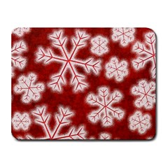 Snowflakes And Star Patterns Red Frost Small Mousepad by artworkshop