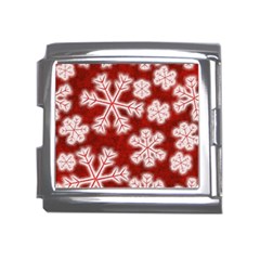 Snowflakes And Star Patterns Red Frost Mega Link Italian Charm (18mm)