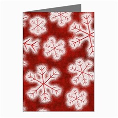 Snowflakes And Star Patterns Red Frost Greeting Cards (pkg Of 8) by artworkshop