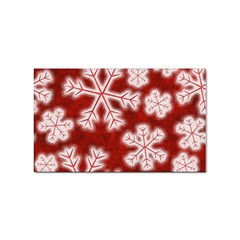 Snowflakes And Star Patterns Red Frost Sticker Rectangular (10 Pack)