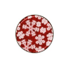 Snowflakes And Star Patterns Red Frost Hat Clip Ball Marker (10 Pack) by artworkshop