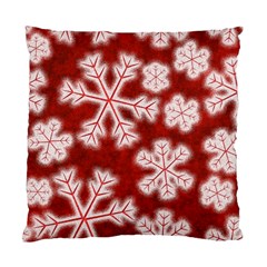 Snowflakes And Star Patterns Red Frost Standard Cushion Case (one Side) by artworkshop