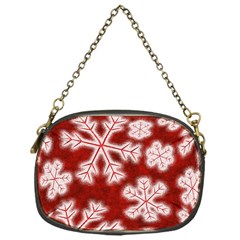 Snowflakes And Star Patterns Red Frost Chain Purse (one Side) by artworkshop