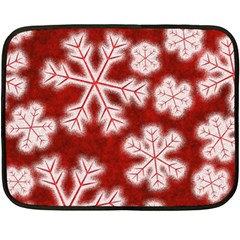 Snowflakes And Star Patterns Red Frost Fleece Blanket (mini) by artworkshop