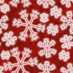 Snowflakes And Star Patterns Red Frost Play Mat (square) by artworkshop