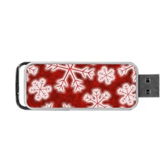 Snowflakes And Star Patterns Red Frost Portable Usb Flash (two Sides) by artworkshop