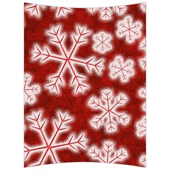 Snowflakes And Star Patterns Red Frost Back Support Cushion by artworkshop