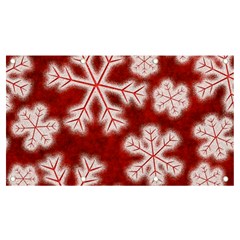 Snowflakes And Star Patterns Red Frost Banner And Sign 7  X 4  by artworkshop