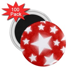 Snowflakes And Star Patterns Red Stars 2 25  Magnets (100 Pack)  by artworkshop