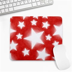 Snowflakes And Star Patterns Red Stars Large Mousepad by artworkshop