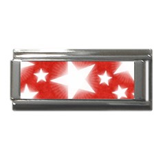 Snowflakes And Star Patterns Red Stars Superlink Italian Charm (9mm) by artworkshop