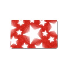 Snowflakes And Star Patterns Red Stars Magnet (name Card) by artworkshop