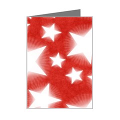 Snowflakes And Star Patterns Red Stars Mini Greeting Card by artworkshop