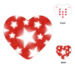 Snowflakes And Star Patterns Red Stars Playing Cards Single Design (heart) by artworkshop