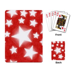 Snowflakes And Star Patterns Red Stars Playing Cards Single Design (rectangle) by artworkshop