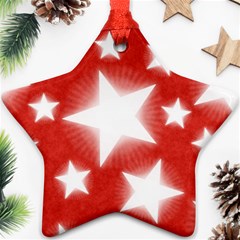 Snowflakes And Star Patterns Red Stars Star Ornament (two Sides) by artworkshop