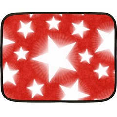 Snowflakes And Star Patterns Red Stars Fleece Blanket (mini) by artworkshop