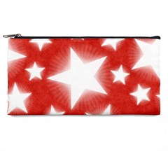 Snowflakes And Star Patterns Red Stars Pencil Case by artworkshop