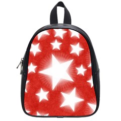 Snowflakes And Star Patterns Red Stars School Bag (small)