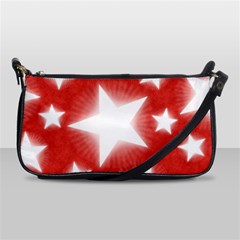 Snowflakes And Star Patterns Red Stars Shoulder Clutch Bag by artworkshop