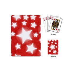 Snowflakes And Star Patterns Red Stars Playing Cards Single Design (mini) by artworkshop