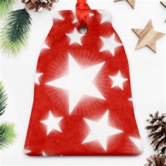 Snowflakes And Star Patterns Red Stars Bell Ornament (two Sides) by artworkshop