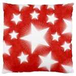 Snowflakes And Star Patterns Red Stars Large Cushion Case (Two Sides) Front