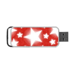 Snowflakes And Star Patterns Red Stars Portable Usb Flash (one Side) by artworkshop