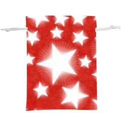 Snowflakes And Star Patterns Red Stars Lightweight Drawstring Pouch (xl) by artworkshop