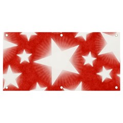 Snowflakes And Star Patterns Red Stars Banner And Sign 4  X 2  by artworkshop