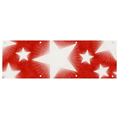 Snowflakes And Star Patterns Red Stars Banner And Sign 9  X 3  by artworkshop