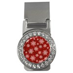 Snowflakes And Star Patternsred Snow Money Clips (CZ)  Front