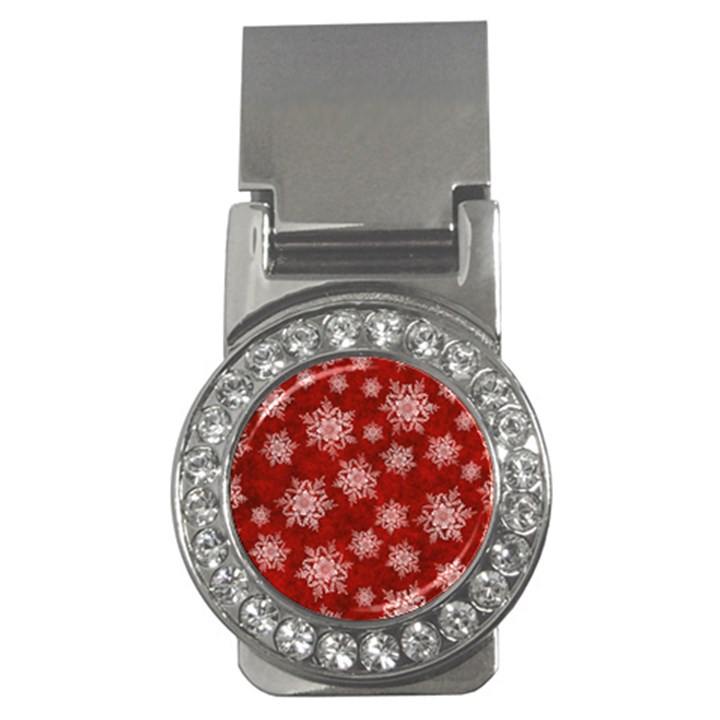 Snowflakes And Star Patternsred Snow Money Clips (CZ) 