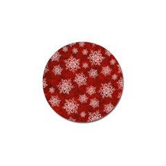 Snowflakes And Star Patternsred Snow Golf Ball Marker (10 Pack) by artworkshop