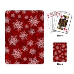 Snowflakes And Star Patternsred Snow Playing Cards Single Design (rectangle) by artworkshop