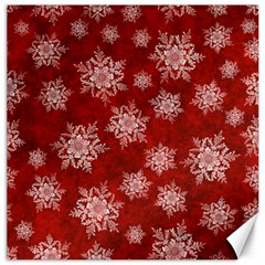 Snowflakes And Star Patternsred Snow Canvas 16  X 16  by artworkshop