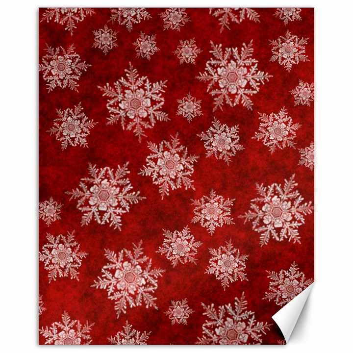 Snowflakes And Star Patternsred Snow Canvas 16  x 20 