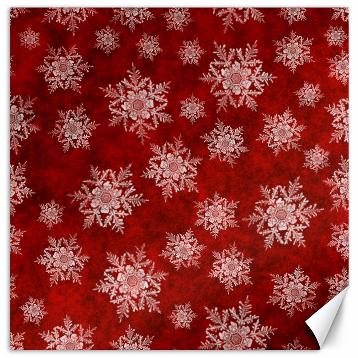 Snowflakes And Star Patternsred Snow Canvas 20  x 20 