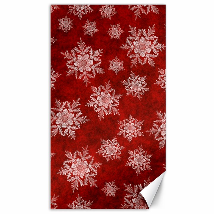 Snowflakes And Star Patternsred Snow Canvas 40  x 72 