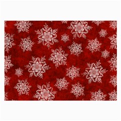 Snowflakes And Star Patternsred Snow Large Glasses Cloth by artworkshop