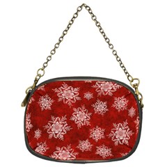 Snowflakes And Star Patternsred Snow Chain Purse (two Sides) by artworkshop