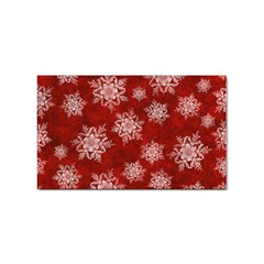 Snowflakes And Star Patternsred Snow Sticker (rectangular) by artworkshop