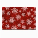 Snowflakes And Star Patternsred Snow Postcard 4 x 6  (Pkg of 10) Front