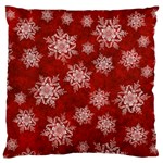 Snowflakes And Star Patternsred Snow Large Cushion Case (Two Sides) Front