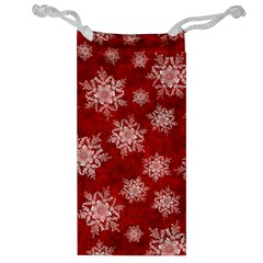 Snowflakes And Star Patternsred Snow Jewelry Bag by artworkshop