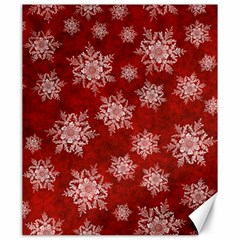 Snowflakes And Star Patternsred Snow Canvas 20  X 24  by artworkshop